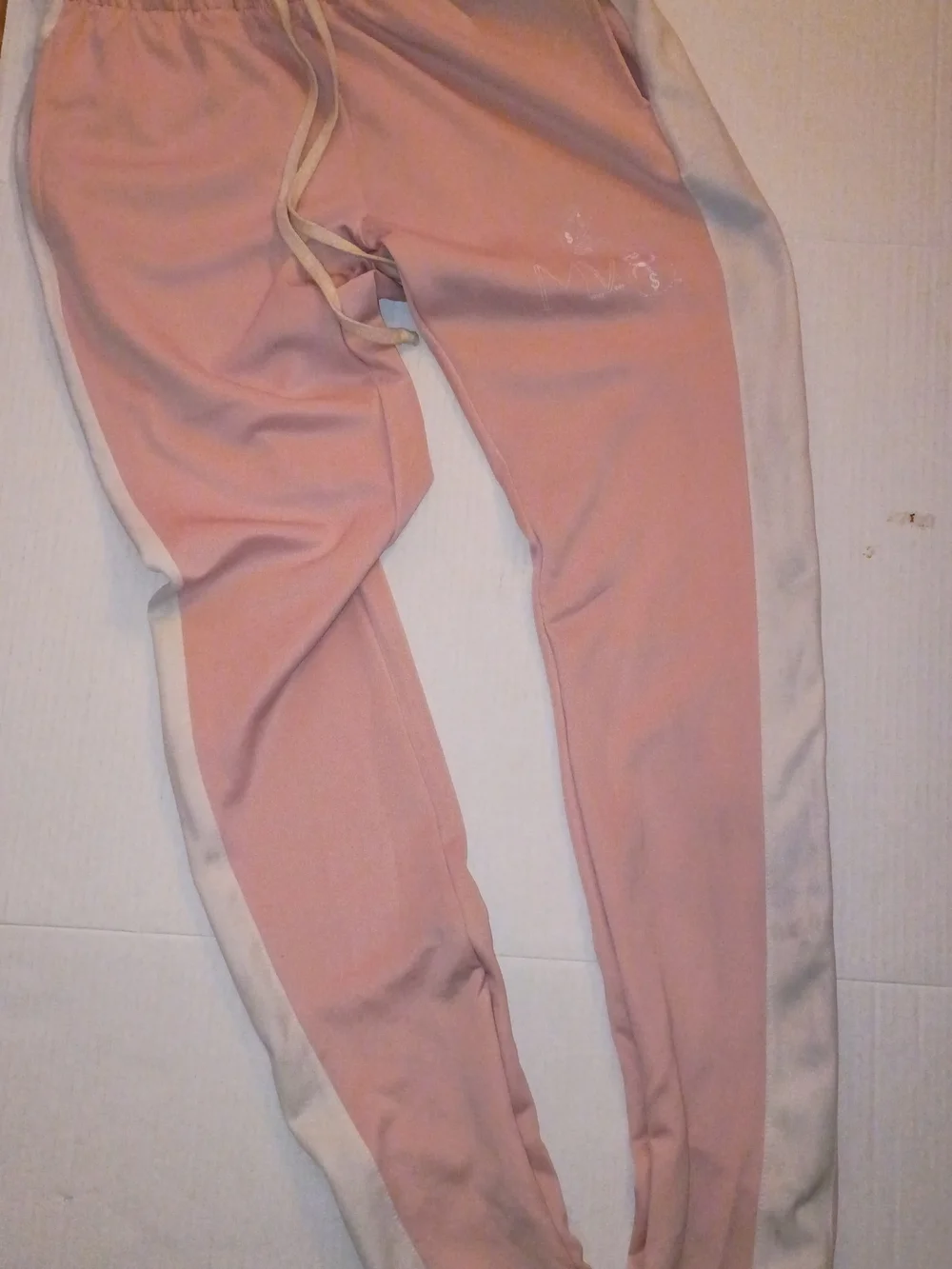 Girls' Pink Joggers with White Side Stripe